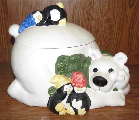 Polar Bear/Penguin Cookie Jar