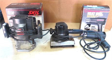 Skil Plunge Router, Craftsman Sander, Milwaukee Heatgun