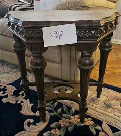 Vintage Wood Jacobean Spanish Revival Style Side Table