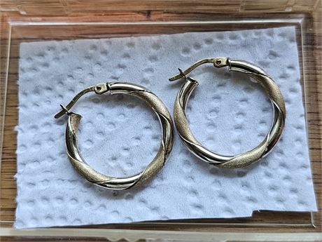 14K (585) Gold/White Earrings