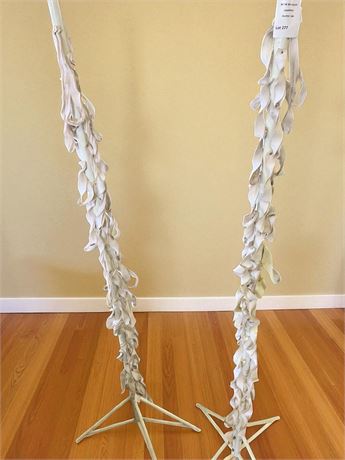 Tall Plastic Display Stands With Multiple Tiers of Linen Loops - Set of 2