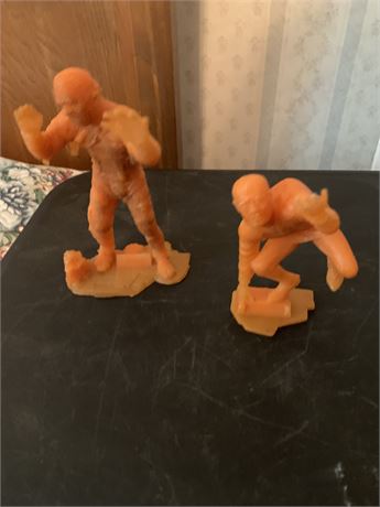 Vintage 1960s Marx Orange Mummy and Hunchback Monsters Plastic Figures