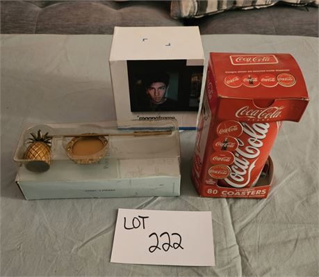 Pineapple Snuffer & Tray, Coca Cola Coasters & More