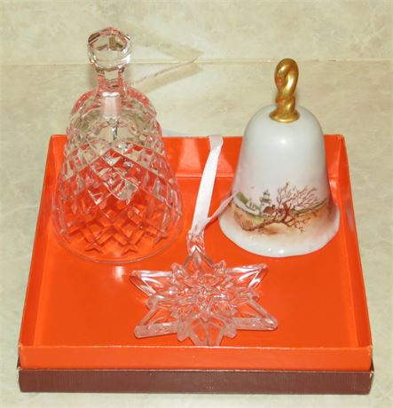 Waterford Crystal Star, Crystal Bell, Decorative Bell