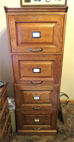 Wood 4 Drawer File Cabinet