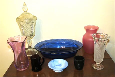 Glassware: Vases, Dishes, Bowls, Etc.