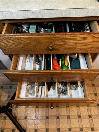 Three Drawers Of Kitchen Utensils and Gadgets