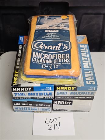 Mixed Microfiber Cloths & SZ L Gloves