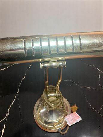 Brass Banker's Churchill Desk Lamp Electric With Adjustable Shade (Vintage)