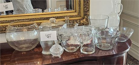 Mixed Glass- Crystal Decor, Pitchers, Bowls, Candy & More