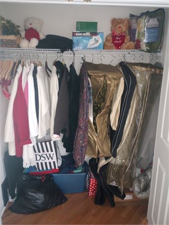 Closet Cleanout: Coats, Clothing Bags, etc