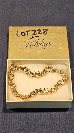 14k Circle Link Bracelet 8" 7.8 dwt