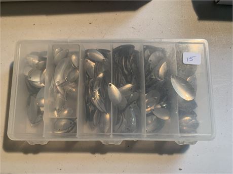 Spinner Bait Lot in Plastic Container