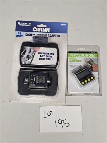Pittsburgh Digital Angle Guage & Quinn Digital Torque Adapter