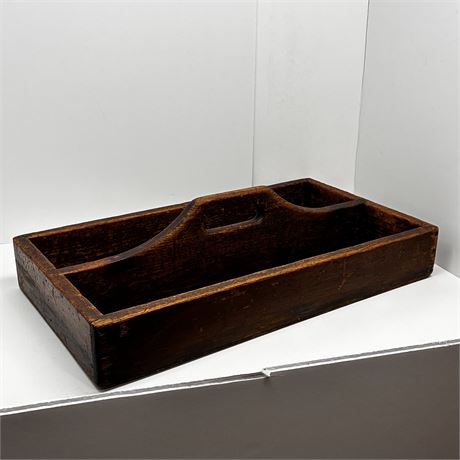 Antique Solid Wood Carpenters Tool Tote