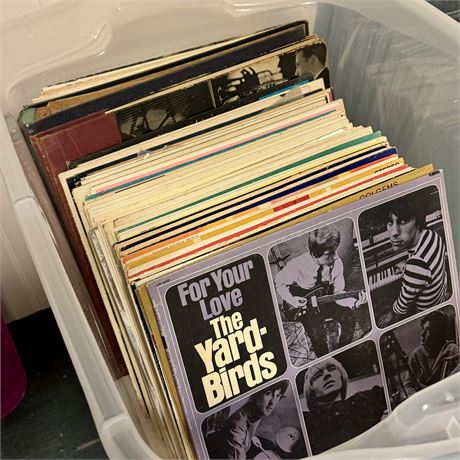 Full Tote of Vintage Records - Rock, Christmas, Oldies & More