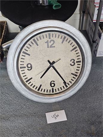Large Gray Battery Operated Wall Clock