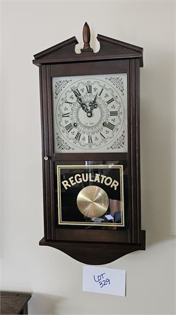 Regulator Wood Wall Clock With Key