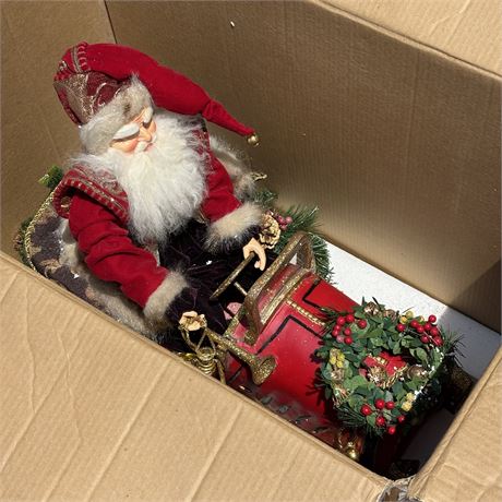 Large Antique Car Roadster Santa Figure