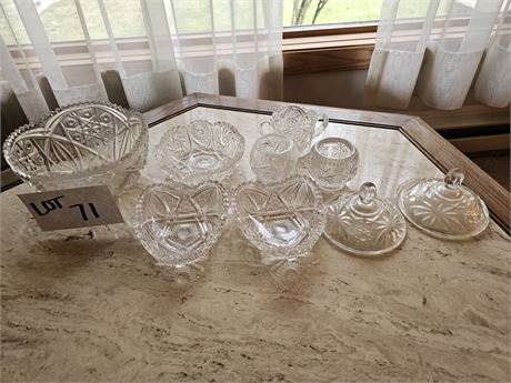 Mixed Nu-Cut Glass / Mixed Glass Bowls / Sugar & More