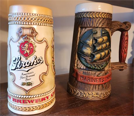 2-Large Decorative Steins