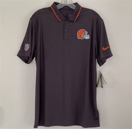 New Nike Cleveland Browns Dri Fit Polo Shirt Men's MEDIUM