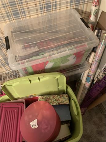 Wrapping Paper and Gift Boxes Lot