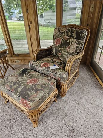 Braxton Culler Rattan Chair & Ottoman