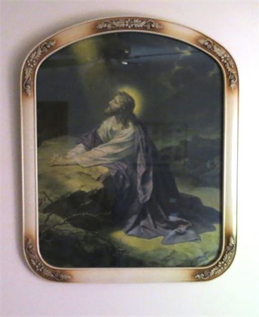 Jesus Praying Framed Print