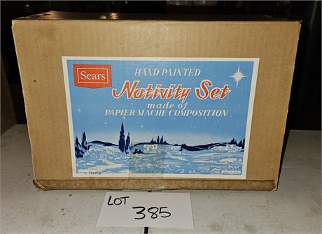 Vintage Sears Paper Mache Nativity Set