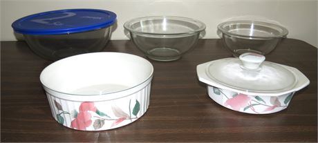 Pyrex & Mikasa Bowls, Dishes