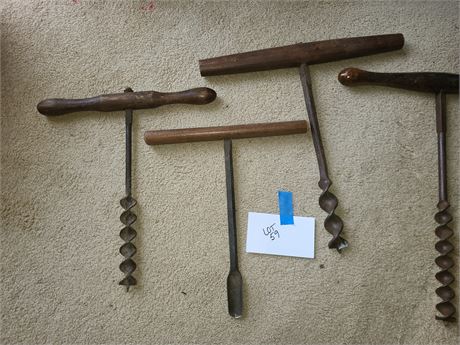 Antique Lot of Hand Drills - Different Sizes