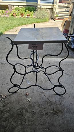 Marble Top Metal Sculpture Table