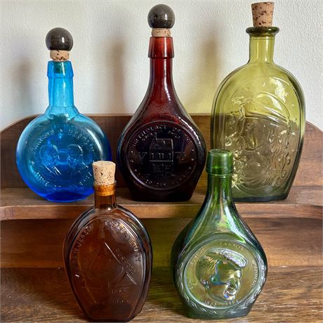 Lot of 5 Wheaton Bottles - 10"