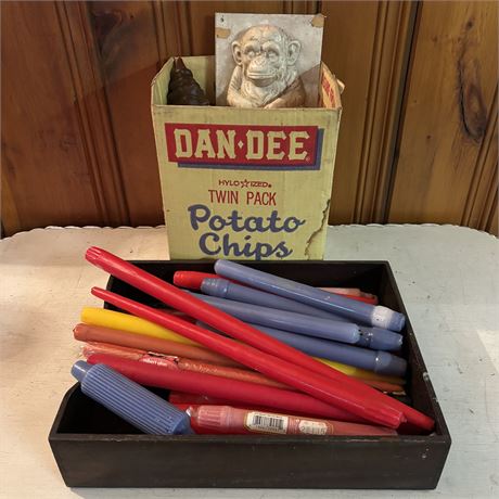 Vintage Candle Molds and Large Lot of Candles