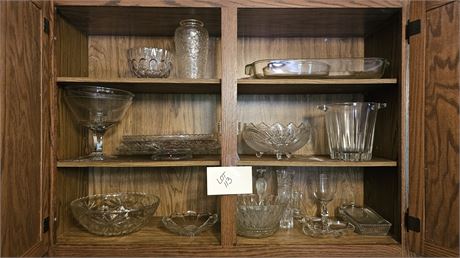 Kitchen Cupboard Cleanout: Clear Glass Lot, Bowls, Platters Vases & More