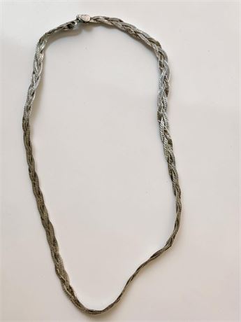 16" Sterling Silver Italian Braided Herringbone Chain Necklace