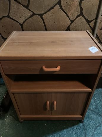 Wood Microwave Cart With Drawer and Storage