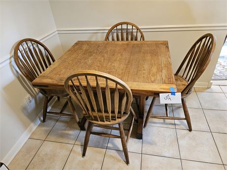 Solid Wood Kitchen Table with 4 Chairs