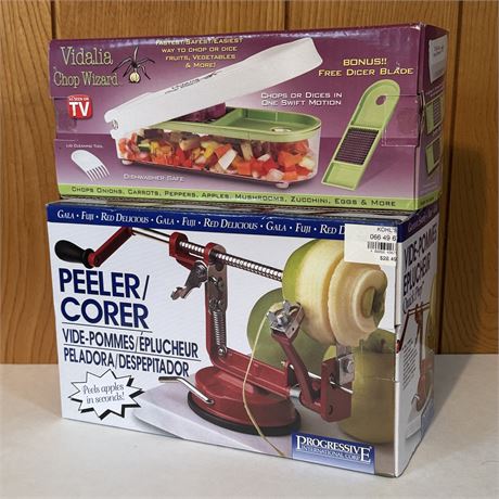 Like New Vidalia Chop Wizard & Progressive Peeler/Corer
