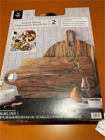 Member's Mark Sam's Club Acacia Wood Charcuterie Board Set of 2 (New)