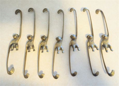 Vintage Brass Monkey Hooks