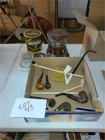 Mixed Pipe Lot - Kirsson/Whitehall/Regal Briarwood/Humidor & Holder & More
