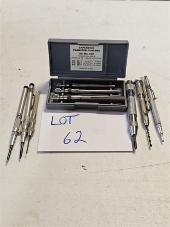 Expanding Transfer Punches, Starrett Automatic Center Punches