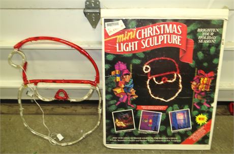 Mini Christmas Light Sculpture Santa Face
