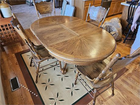 Wood Dining Table & Chairs