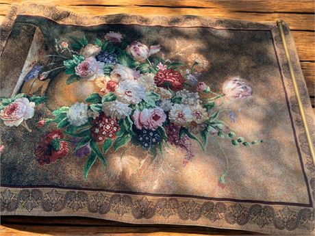 Mohawk Home Needlepoint Wall Tapestry Panel With Wood Dowel Rod