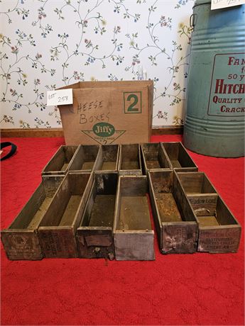 Vintage Wood Meadow Cheese Boxes