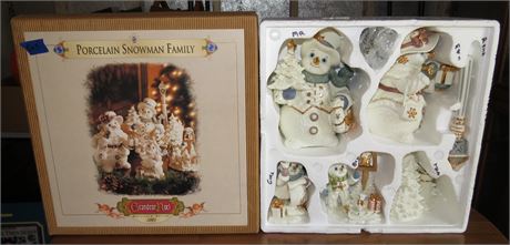Porcelain Snowman Family