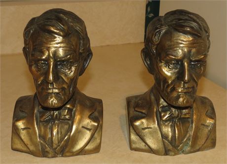 Abe Lincoln Brass Bookends